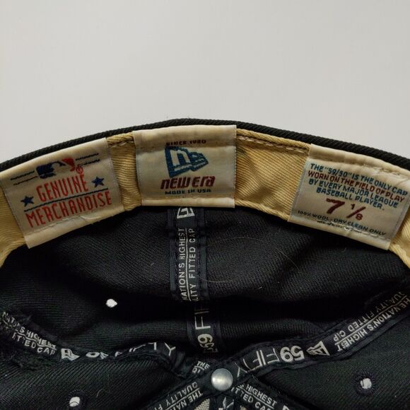 New Era 59Fifty MLB New York Yankees Black Red Baseball Cap Hat Size 7 1/8 Logo - Picture 11 of 11